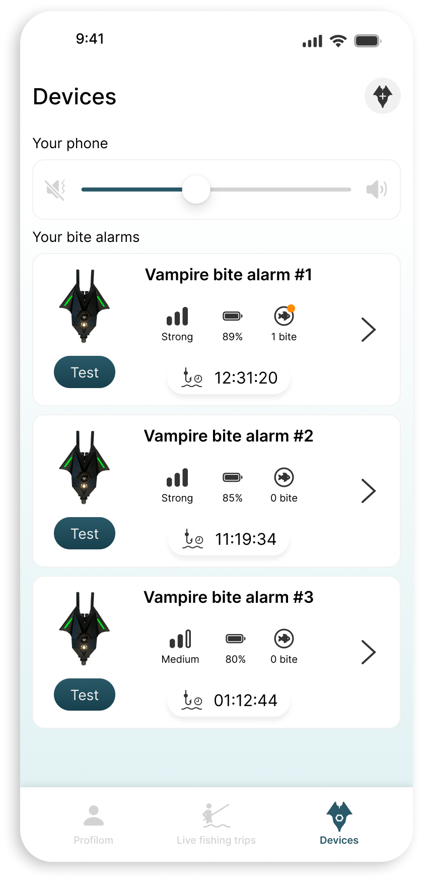Vampire aplikacija detektora zabade, u okviru nje ure?aji i povezivanje putem bluetootha.